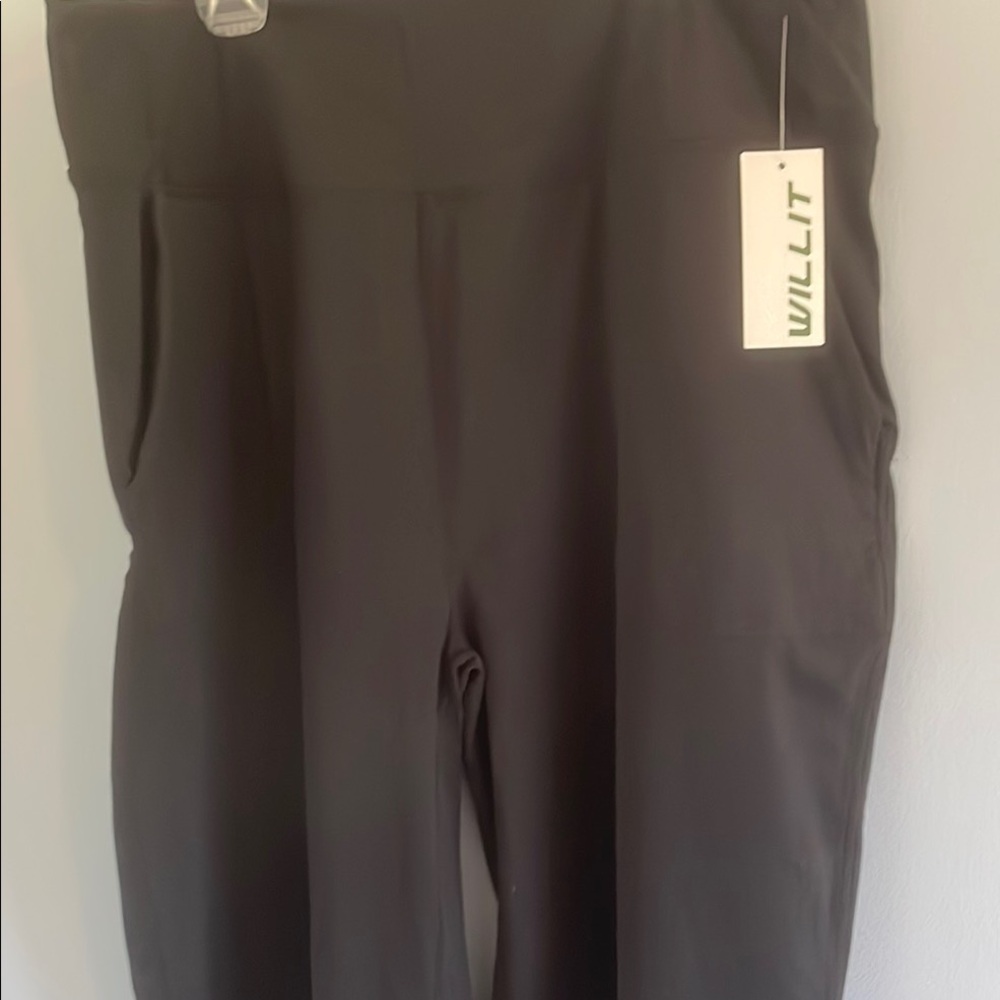 New with tags Willit Classic Black High-Rise yoga Wide Leg Pants, size XXL - Picture 7 of 15